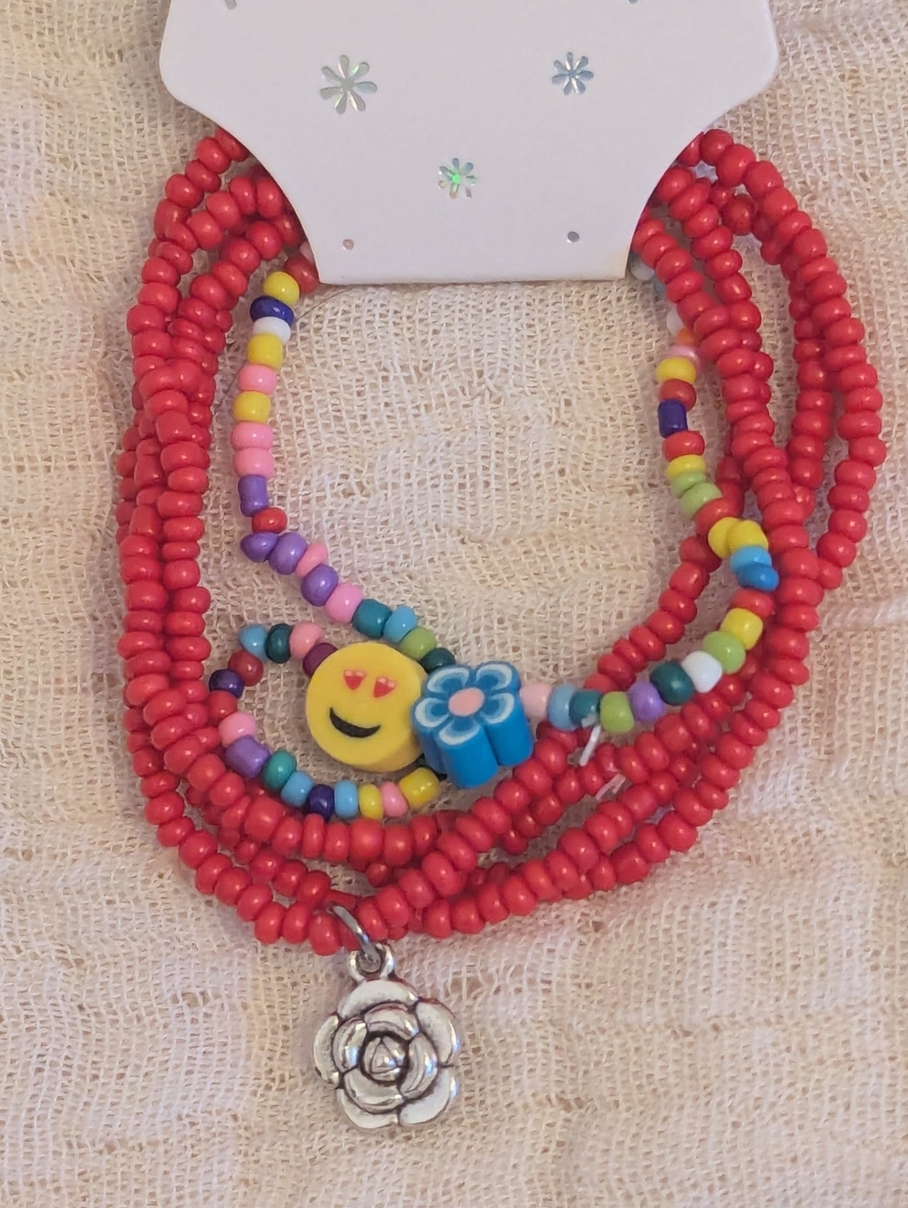 Smiley Beaded Stack Bracelet Boho Charm Style Choose Your Color - Picture 7 of 8